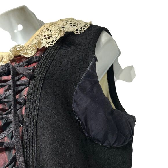 Vintage bayerische staatsoper munchen black lace pleated victorian gothic dress - Picture 5 of 16